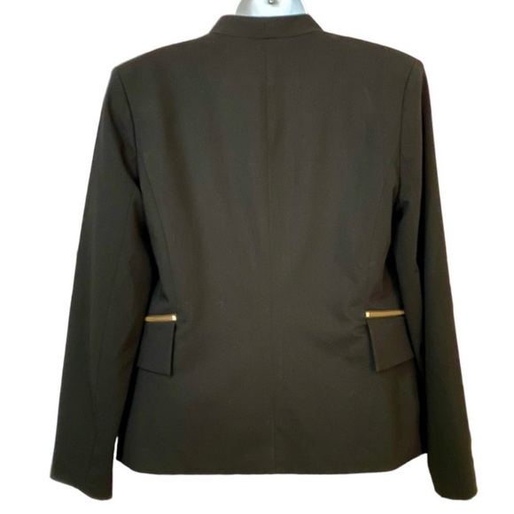 ROBERT RODRIGUEZ Sia Black Crepe Open Front Blazer Sz 6 Career Office Siren - Picture 4 of 15